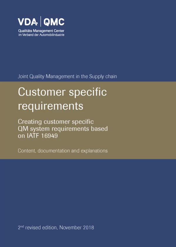 VDA - Customer specific requirement