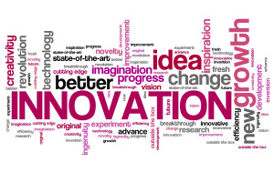 Innovation - modern technology issues and concepts word cloud illustration. Word collage concept.